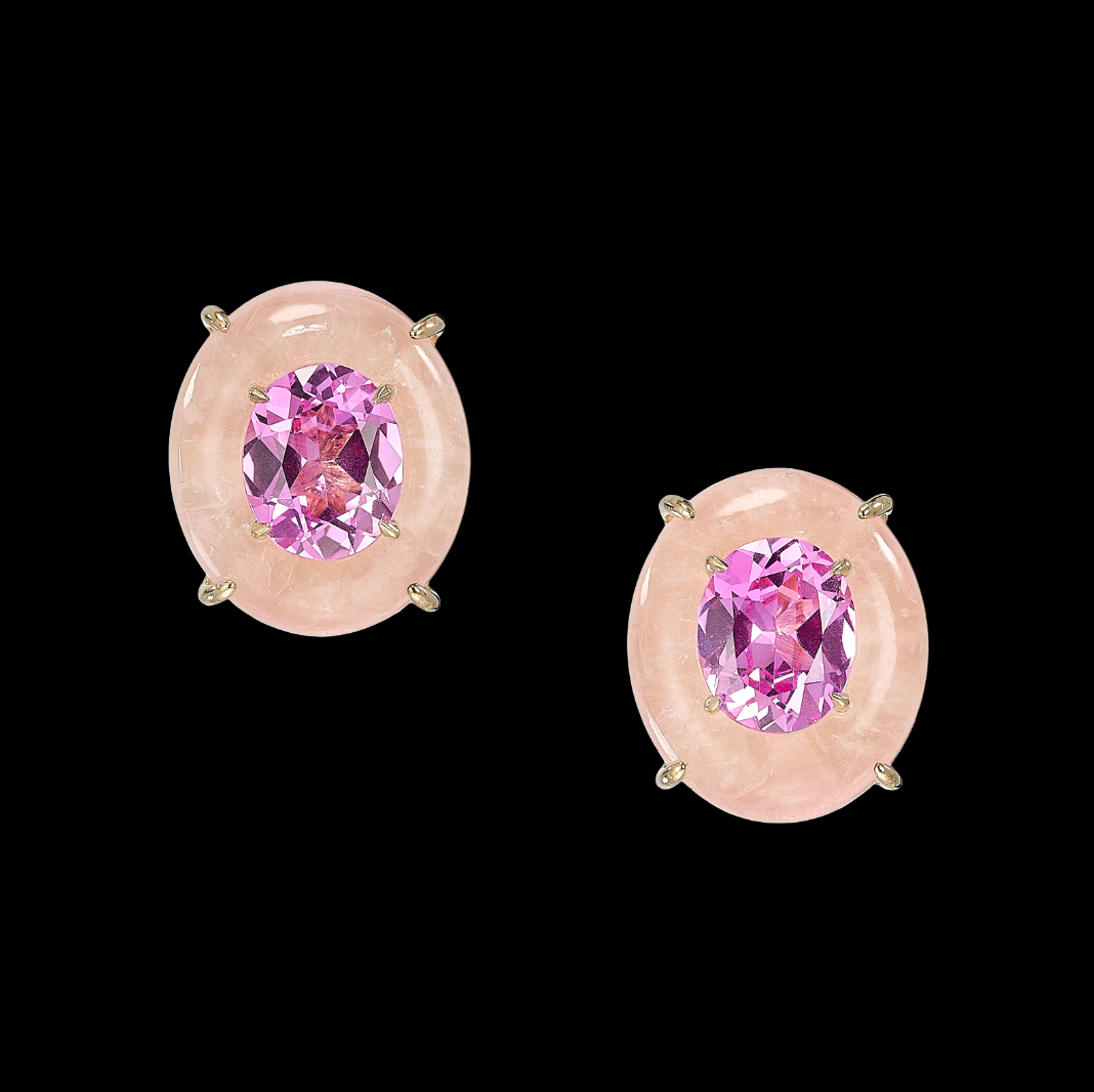 Rose Quartz Pebble Earrings